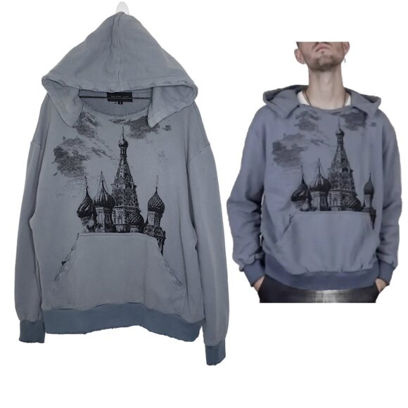 Colette Hyatt x Somar Men's Sz S Blue Stone Cathedral Sweatshirt (1793)